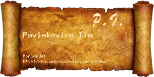 Pavlekovics Ila névjegykártya